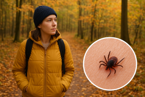 Na obrazie widać jesienną, leśną scenerię