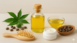 Obraz przedstawia tematykę boreliozy (choroby z Lyme), łącząc scenę plenerową ze szczegółowymi ilustracjami medycznymi