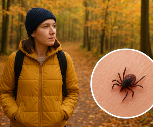 Na obrazie widać jesienną, leśną scenerię